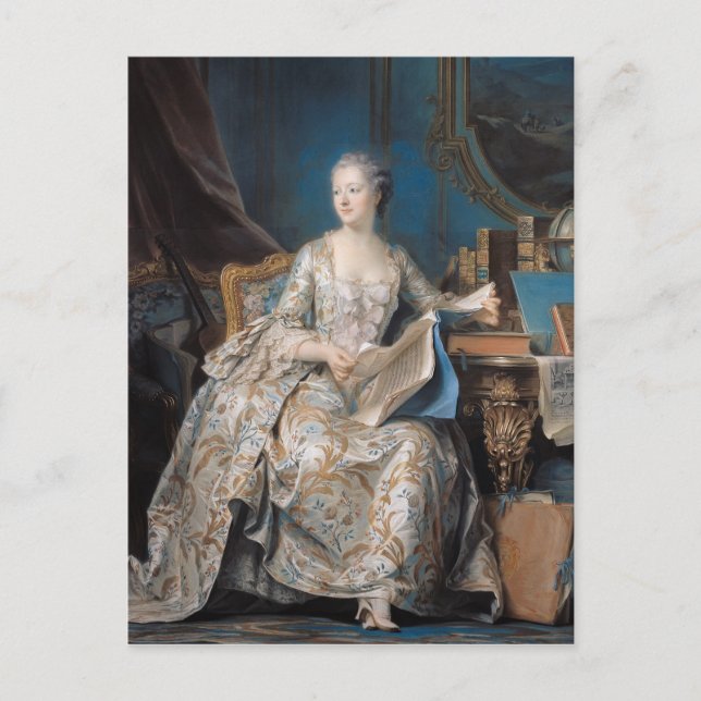 Jeanne Poisson the Marquise de Pompadour 1755 Vykort (Framsida)