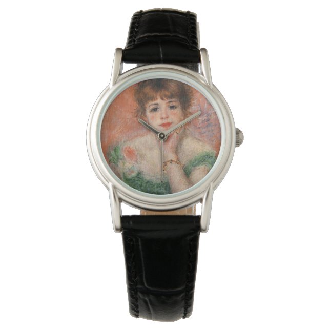 Jeanne Samary i en lått Necked Dress (av Renoir) Armbandsur (Framsida)