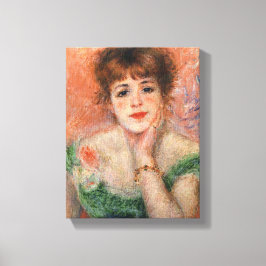 Jeanne Samary i en lått Necked Dress (av Renoir) Canvastryck