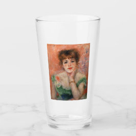 Jeanne Samary i en lått Necked Dress (av Renoir) Glaskopp