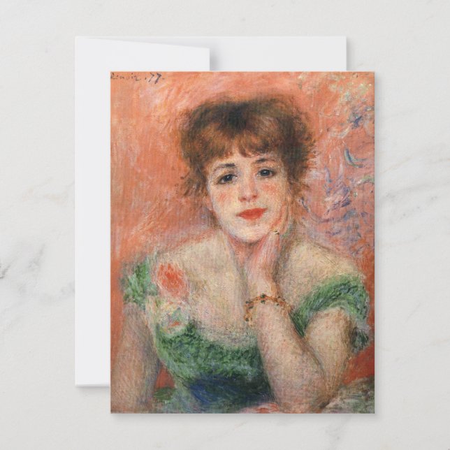 Jeanne Samary i en lått Necked Dress (av Renoir) Kort (Framsida)