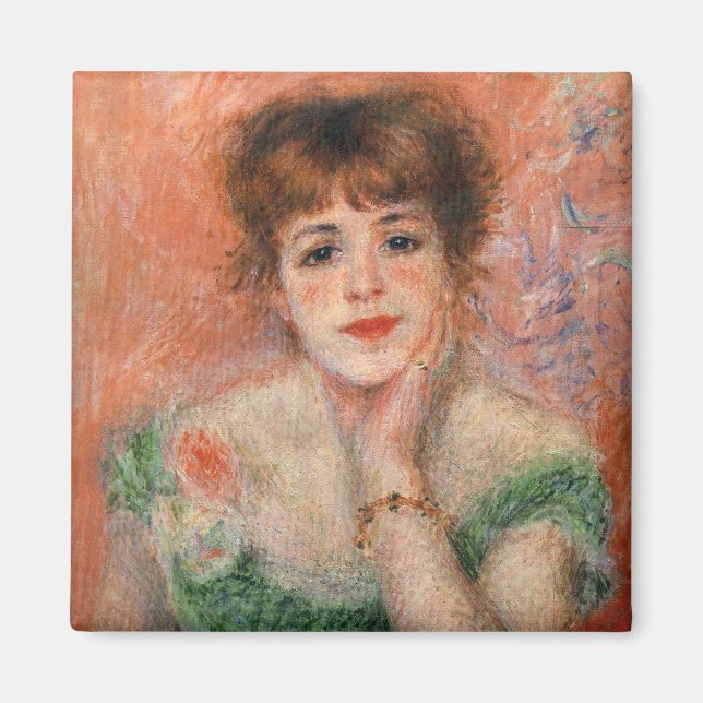 Jeanne Samary i en lått Necked Dress (av Renoir) Magnet (Framsidan)