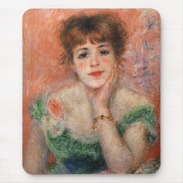 Jeanne Samary i en lått Necked Dress (av Renoir) Musmatta (Framsidan)