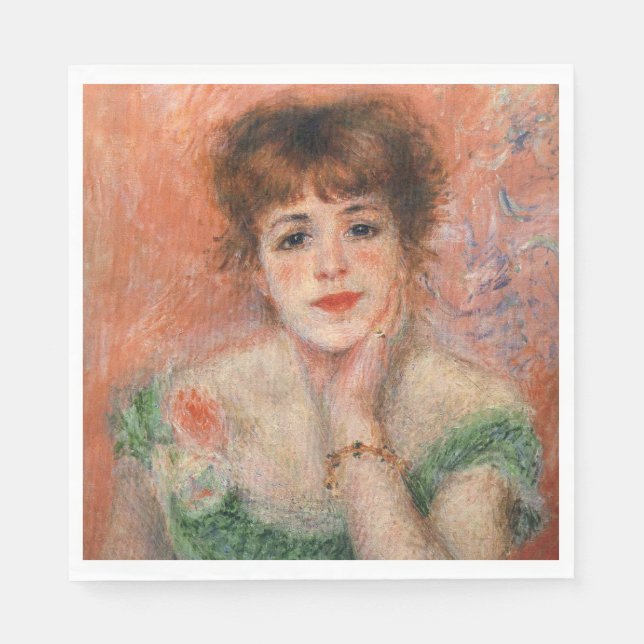 Jeanne Samary i en lått Necked Dress (av Renoir) Pappersservett (Framsidan)