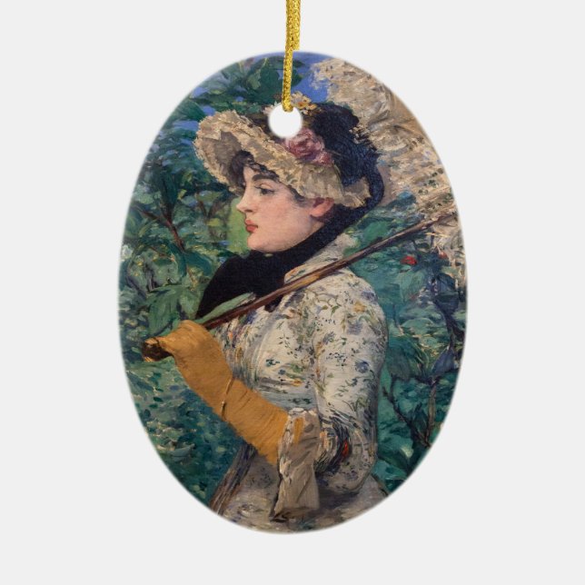 Jeanne (Vår)  Av Édouard Manet Julgransprydnad Keramik (Framsidan)