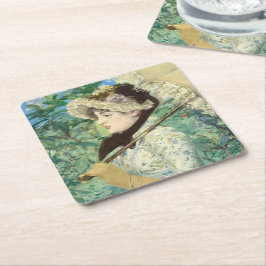 Jeanne (Vår) Edouard Manet Underlägg Papper Kvadrat