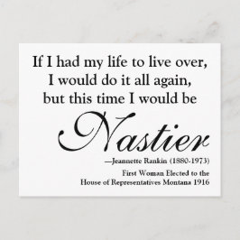 Jeannette Rankin 'Nasty Woman' Postkort Vykort