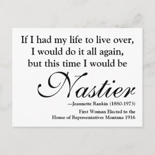 Jeannette Rankin 'Nasty Woman' Postkort Vykort