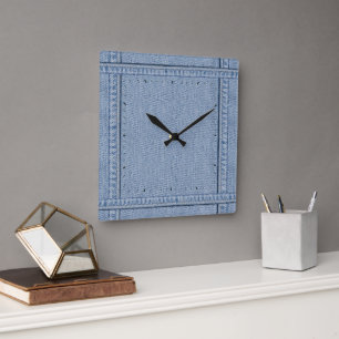 Jeans Clock Fyrkantig Klocka