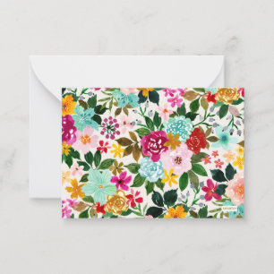 JEAN'S JOY Colorful Blommigt Note Card Anteckningskort