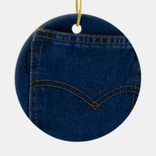 jeans julgransprydnad keramik