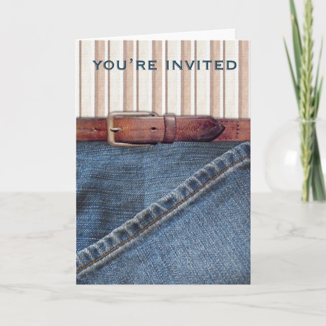 Jeans och randinbjudan inbjudan (Framsida)