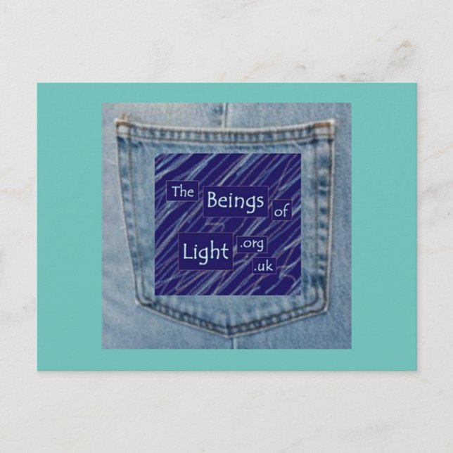 Jeans Pocket Beings of Light Roligt Design Postcar Vykort (Framsida)