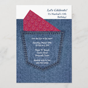 Jeans Pocket-inbjudan Inbjudningar