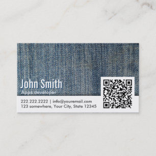 Jeans QR kodifierar den Apps bärarevisitkorten Visitkort