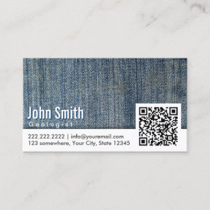 Jeans QR kodifierar geologvisitkorten Visitkort