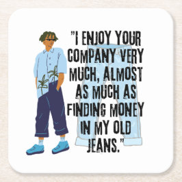 JEANS QUOTE UNDERLÄGG PAPPER KVADRAT