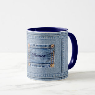 Jeans rånar med ditt namn mugg