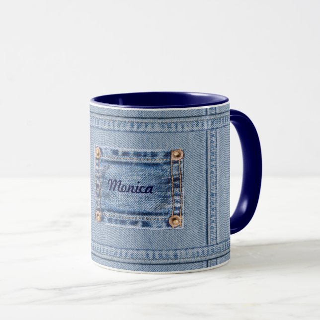 Jeans rånar med ditt namn mugg (Framsida höger)