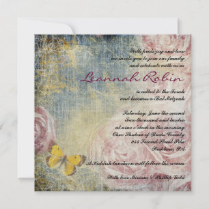 JEANS RO & BUTTERFLIES Bat mitzvah inbjudan