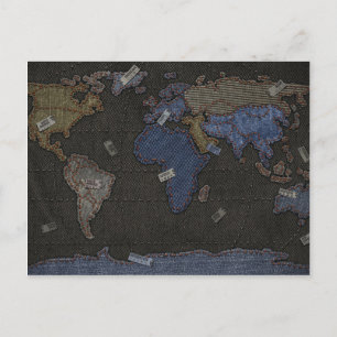 Jeans World Map Vykort