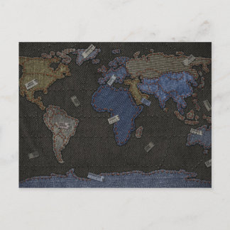 Jeans World Map Vykort