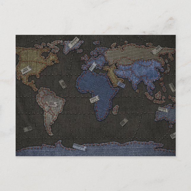 Jeans World Map Vykort (Framsida)