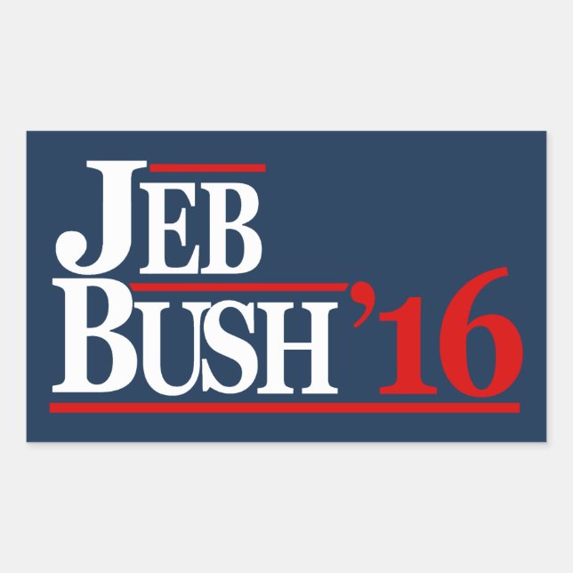 Jeb Bush 2016 Stickers Rektangulärt Klistermärke (Framsida)