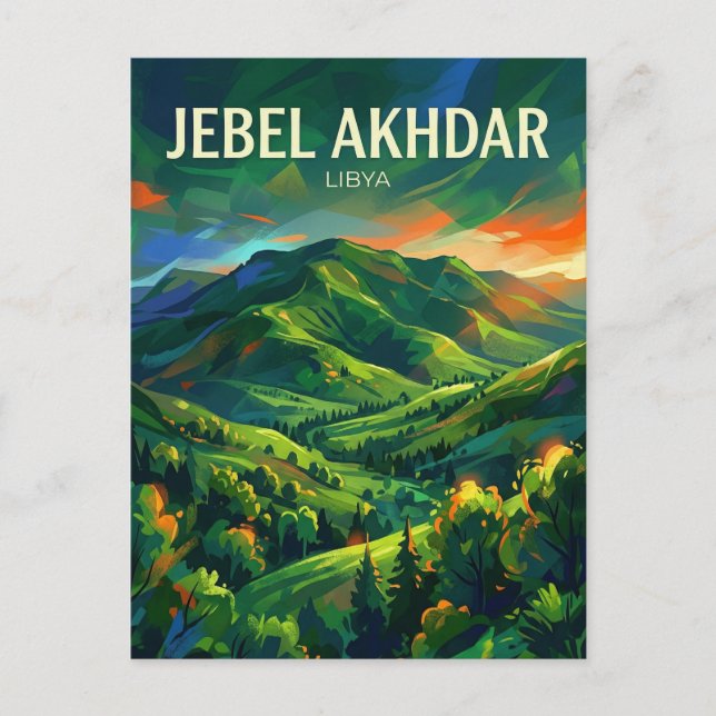 Jebel Akhdar, Gröna bergen Libyen Vykort (Framsida)