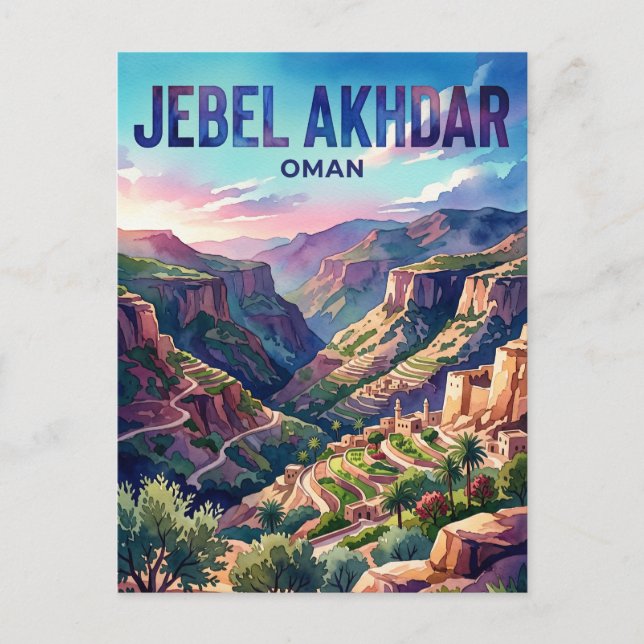 Jebel Akhdar Oman Vykort (Framsida)