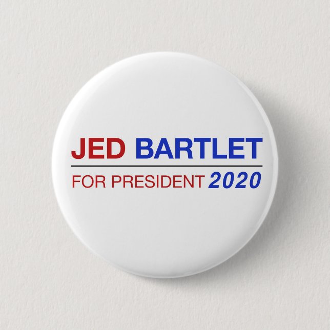 Jed Bartlet för president 2020 knäppas Knapp (Framsida)