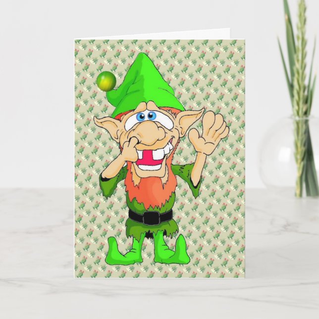 Jed the Twisted Elf Helgkort (Framsida)