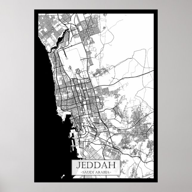 Jeddah Saudiarabien Karta Poster (Framsidan)