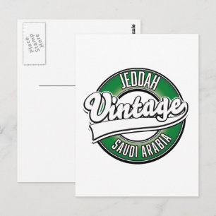 Jeddah Saudiarabien logotyp Vykort