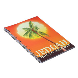 Jeddah Saudiarabien Vacation poster Anteckningsbok