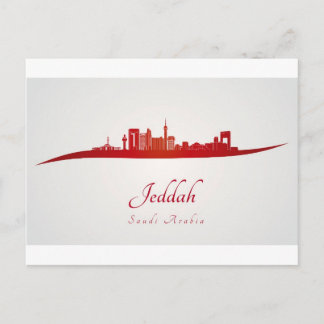Jeddah skyline in red.jpg vykort