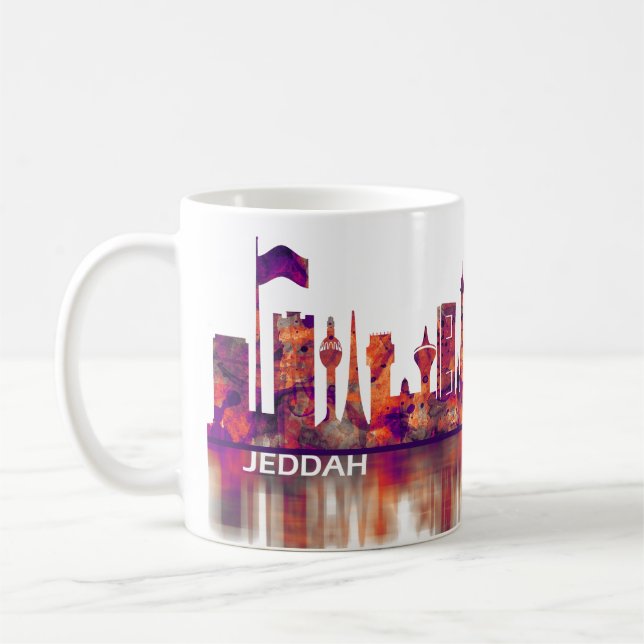Jeddah Sudi Arabia Skyline Kaffemugg (Vänster)