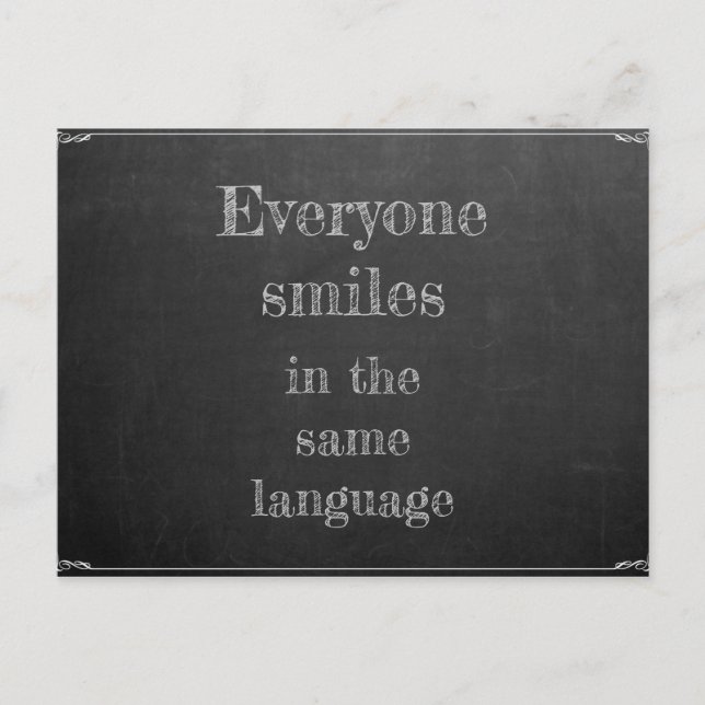 Jeder lächelt in derselben Sprache Vykort (Framsida)