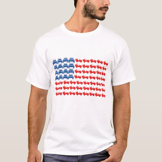 Jeep flagga t-shirt (Framsida)