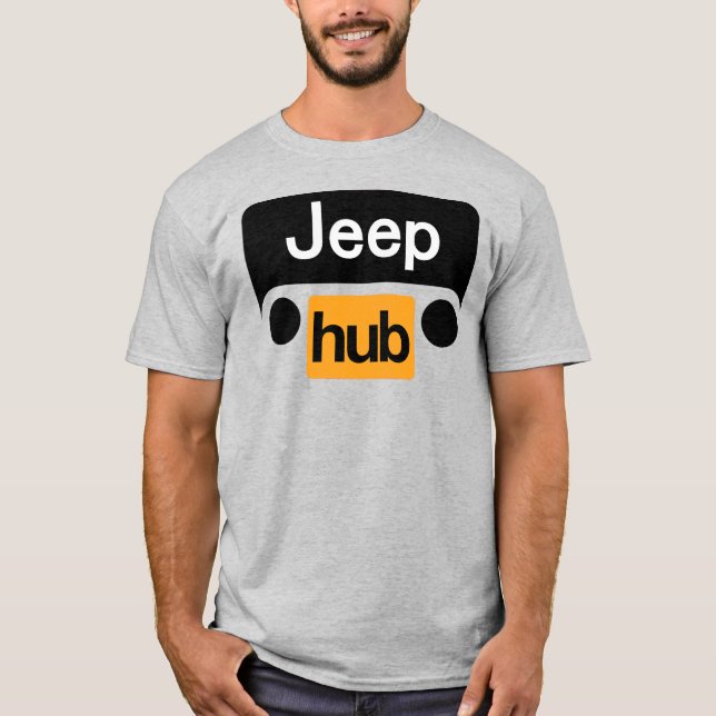 Jeep Hub T-Shirt Funny Wrangler (Framsida)