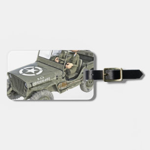Jeep med 2 tecknadsoldater bagagebricka