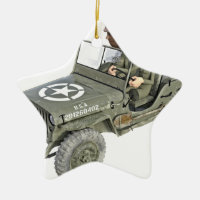 Jeep med 2 tecknadsoldater