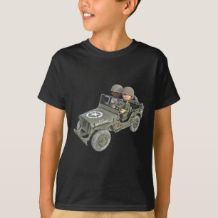 Jeep med 2 tecknadsoldater t shirt