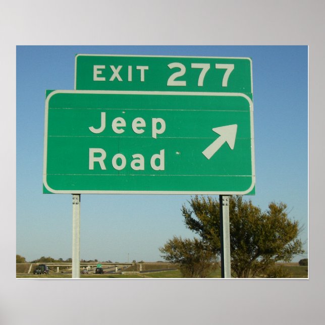 Jeep Road Sign Poster (Framsidan)