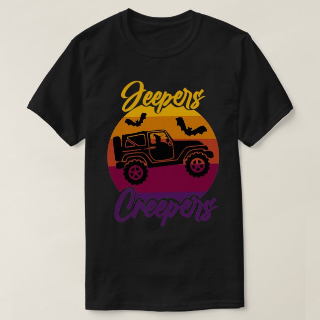 Jeepers Creepers Witch in 4X4 Flies Past Måne Hal T Shirt (Design framsida)