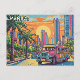 Jeepney i Manila Filippinerna Resa Vykort