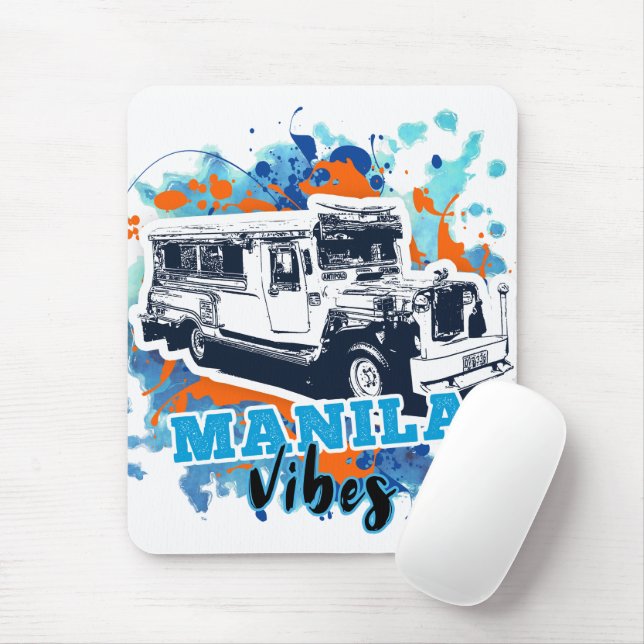 Jeepney Manila Vibes Blue Orange Musmatta (Med mus)