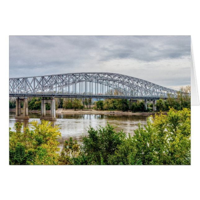 Jeff City Bridge Greeting Card Hälsningskort (Framsidan Horizontal)