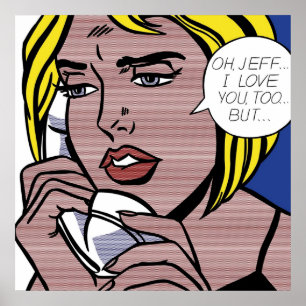 Jeff I Kärlek Du också, men av Roy Lichtenstein Poster