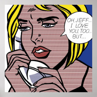 Jeff I Kärlek Du också, men av Roy Lichtenstein Poster